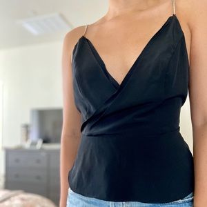 TOPSHOP rhinestone chain strap top